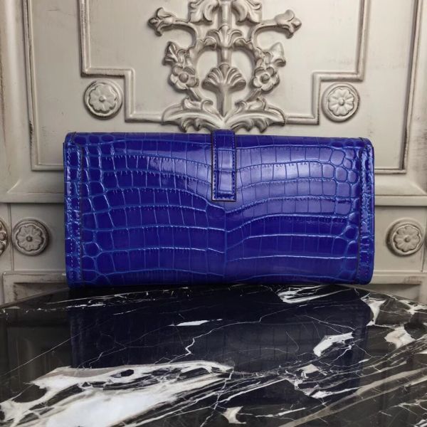 HERM Jige Elan 29 Clutch In Blue Electric Crocodile Leather