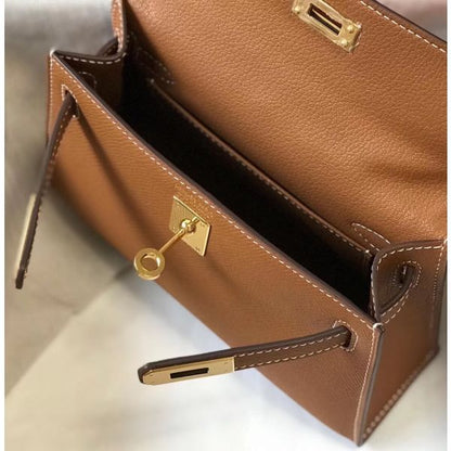 HERM Kelly Mini II Bag In Gold Epsom Leather GHW