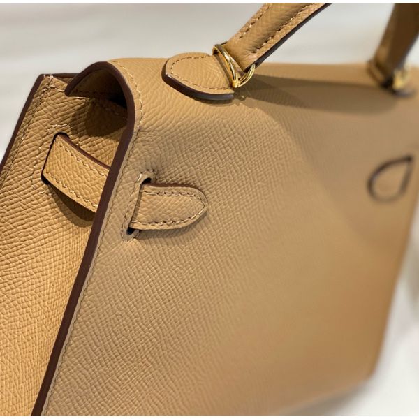 HERM Kelly Mini II Bag In Chai Epsom Leather GHW