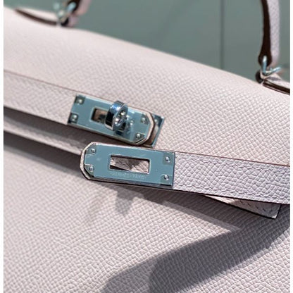 HERM Kelly Mini II Bag In Mauve Pale Epsom Leather PHW
