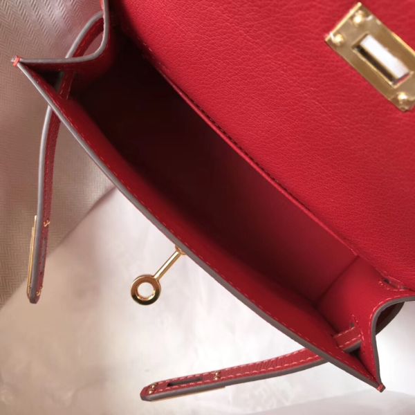 HERM Kelly Mini II Bag In Rouge Vif Epsom Leather GHW