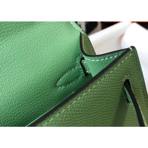 HERM Kelly Mini II Bag In Vert Criquet Epsom Leather GHW