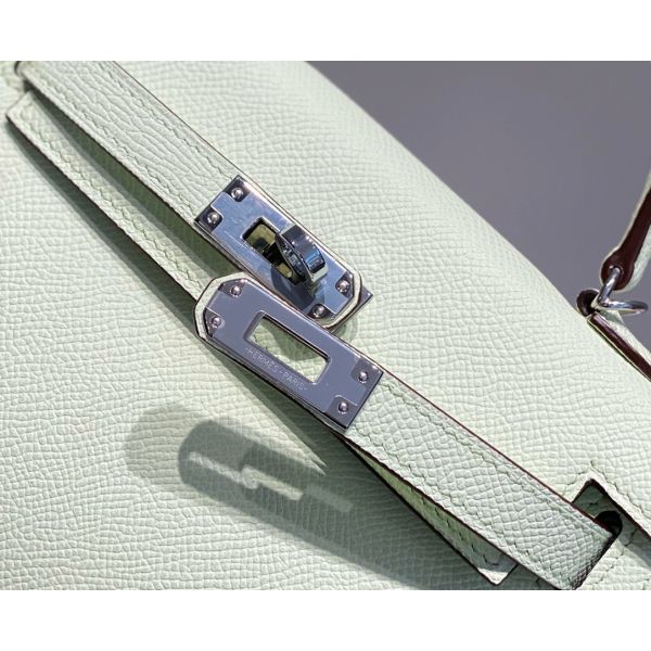 HERM Kelly Mini II Bag In Vert Fizz Epsom Leather PHW