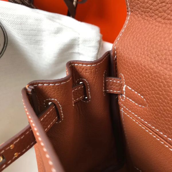 HERM Kelly 20cm Bag In Gold Clemence Leather GHW