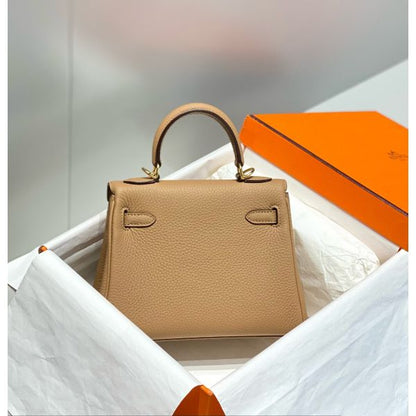 HERM Kelly 20cm Bag In Chai Clemence Leather GHW