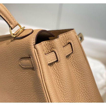 HERM Kelly 20cm Bag In Chai Clemence Leather GHW