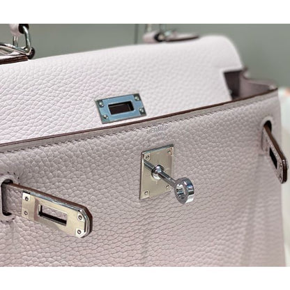 HERM Kelly 20cm Bag In Mauve Pale Clemence Leather PHW