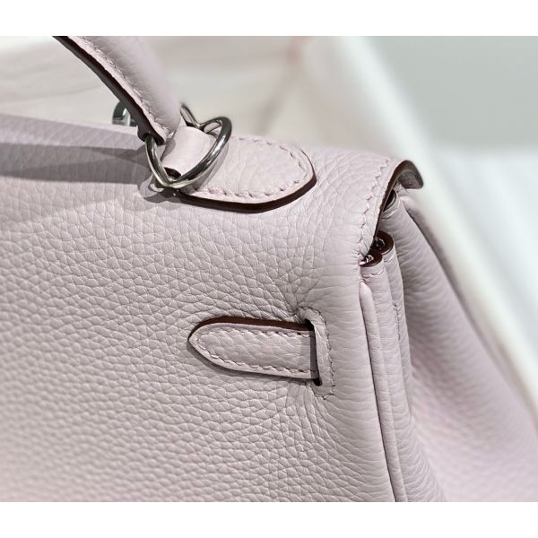 HERM Kelly 20cm Bag In Mauve Pale Clemence Leather PHW