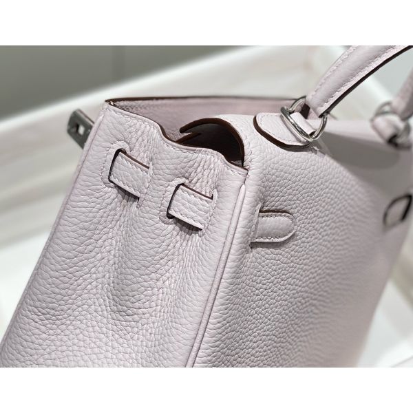 HERM Kelly 20cm Bag In Mauve Pale Clemence Leather PHW