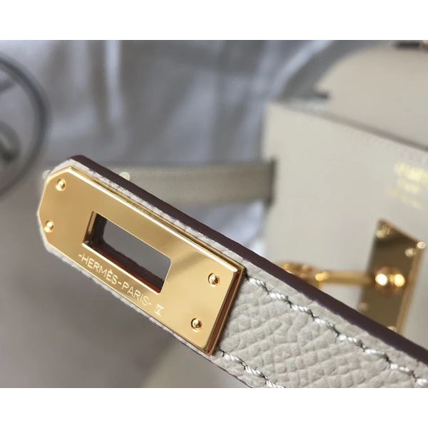 HERM Kelly 25cm Sellier Bag In Tourterelle Epsom Leather