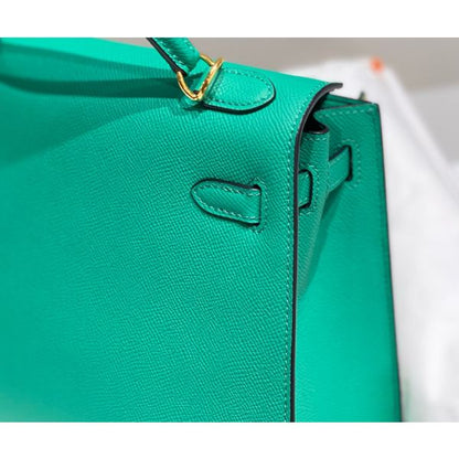 HERM Kelly 25cm Sellier Bag In Vert Jade Epsom Leather