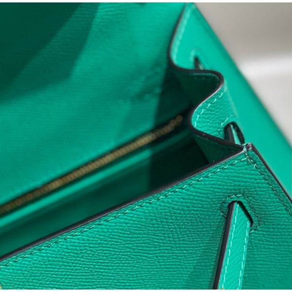 HERM Kelly 25cm Sellier Bag In Vert Jade Epsom Leather