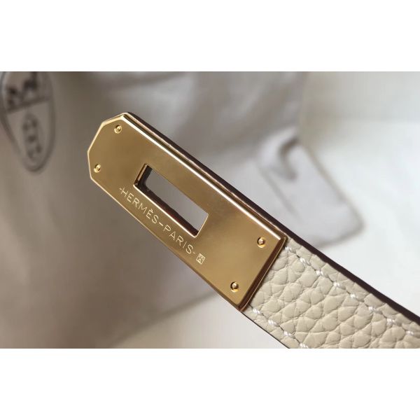 HERM Kelly 28cm Bag In Beton Clemence Leather GHW
