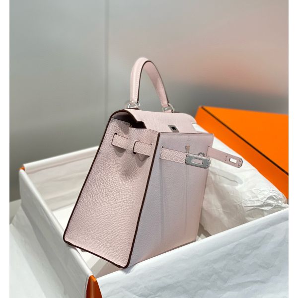 HERM Kelly 28cm Bag In Mauve Pale Epsom Leather PHW