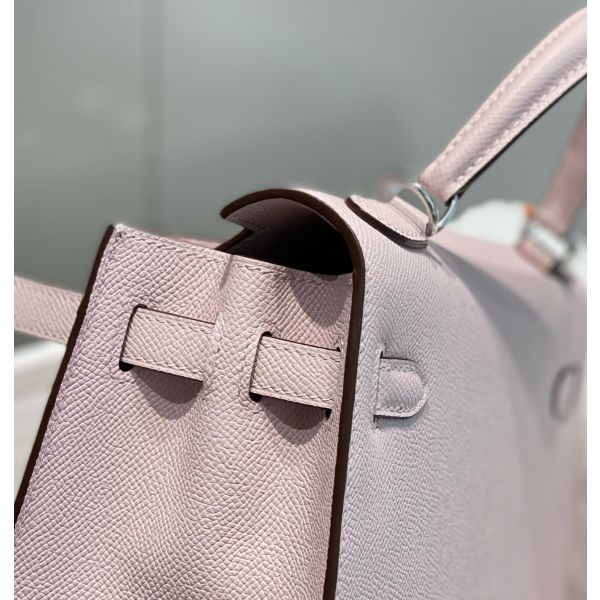 HERM Kelly 28cm Bag In Mauve Pale Epsom Leather PHW