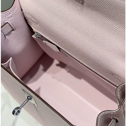 HERM Kelly 28cm Bag In Mauve Pale Epsom Leather PHW