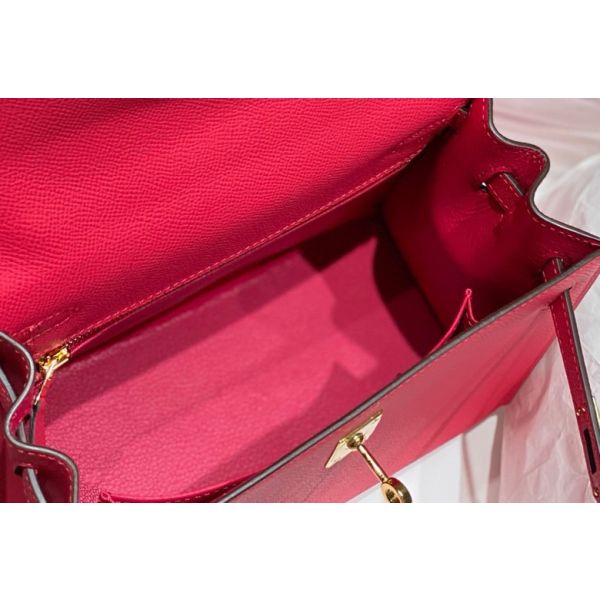 HERM Kelly 28cm Bag In Rose Extreme Epsom Leather GHW
