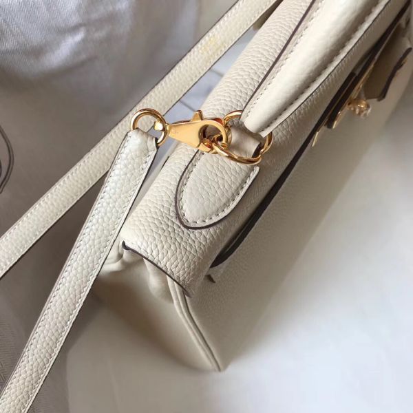 HERM Kelly 32cm Bag In Beton Clemence Leather GHW