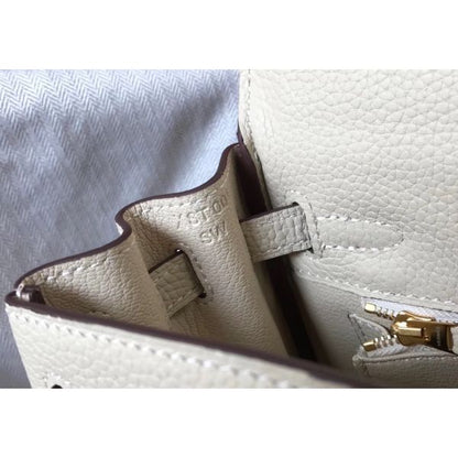 HERM Kelly 32cm Bag In Beton Clemence Leather GHW