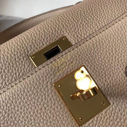 HERM Kelly 32cm Bag In Trench Clemence Leather GHW