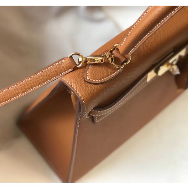HERM Kelly 32cm Bag In Gold Epsom Leather GHW