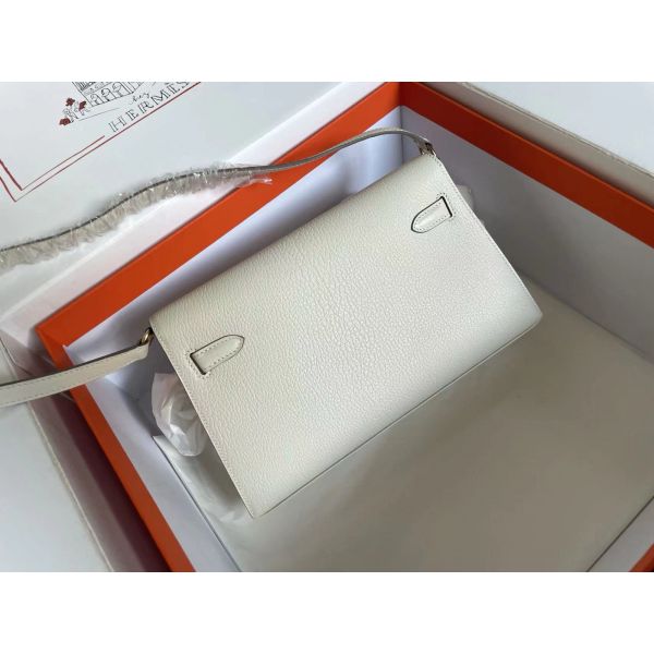 HERM Kelly Elan Handmade Bag In Craie Chevre Mysore Leather