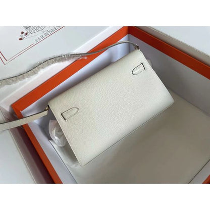HERM Kelly Elan Handmade Bag In Craie Chevre Mysore Leather