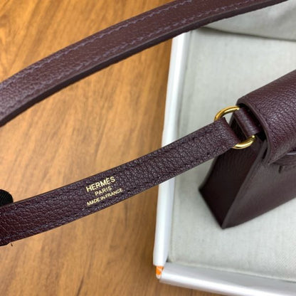 HERM Kelly Elan Handmade Bag In Rouge Sellier Chevre Mysore Leather