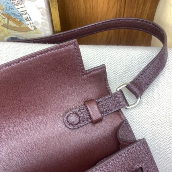 HERM Kelly Elan Handmade Bag In Rouge Sellier Chevre Mysore Leather
