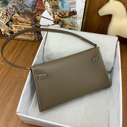 HERM Kelly Elan Handmade Bag In Taupe Epsom Leather