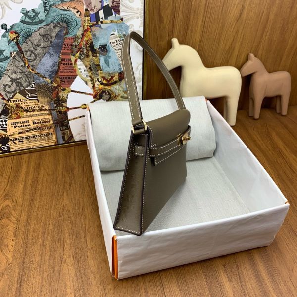 HERM Kelly Elan Handmade Bag In Taupe Epsom Leather