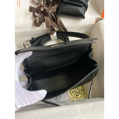Herm√®s Kelly Moove Handmade Bag in Black Swift Calfskin