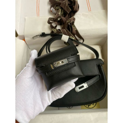 Herm√®s Kelly Moove Handmade Bag in Black Swift Calfskin