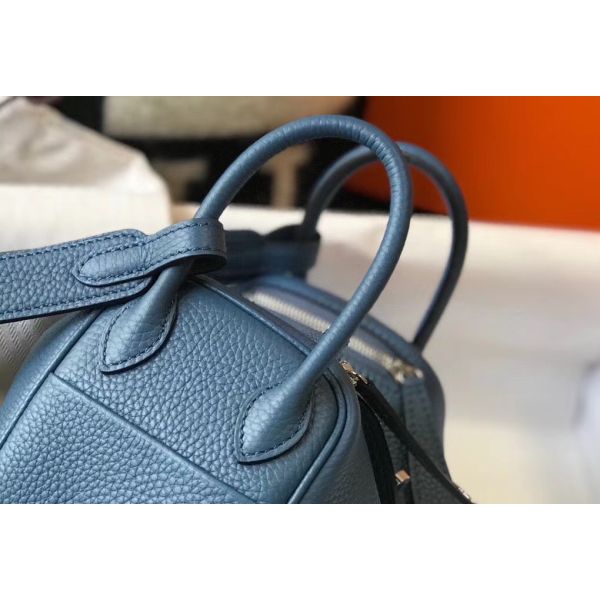 HERM Lindy Mini Bag In Blue Agate Clemence Leather PHW