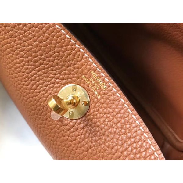 HERM Lindy Mini Bag In Gold Clemence Leather GHW
