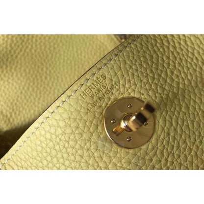 HERM Lindy Mini Bag In Jaune Poussin Clemence Leather GHW
