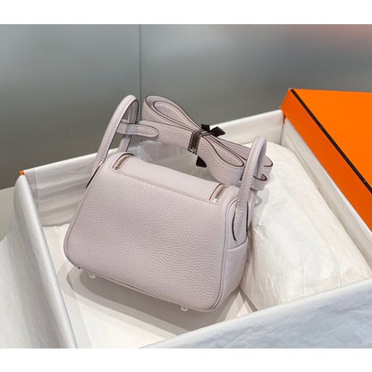 HERM Lindy Mini Bag In Mauve Pale Clemence Leather PHW