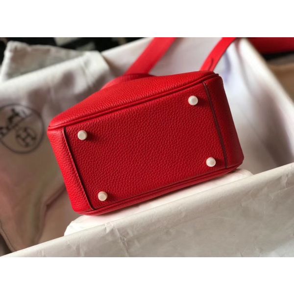 HERM Lindy Mini Bag In Red Clemence Leather GHW