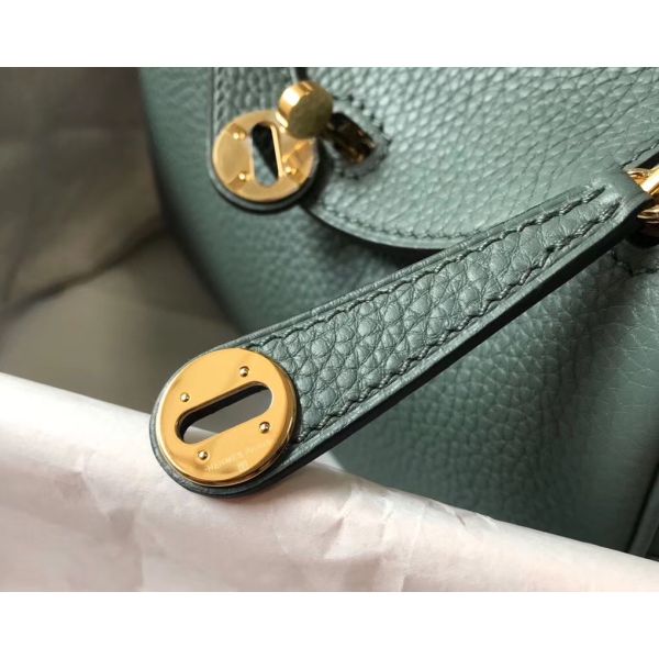 HERM Lindy Mini Bag In Vert Amande Clemence Leather GHW