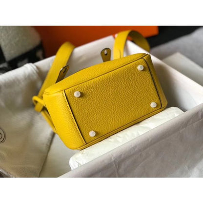 HERM Lindy Mini Bag In Yellow Clemence Leather GHW