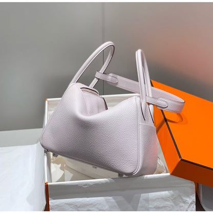 HERM Lindy 26cm Bag in Mauve Pale Clemence Leather