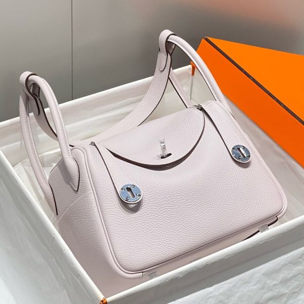 HERM Lindy 26cm Bag in Mauve Pale Clemence Leather