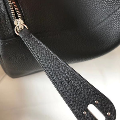 HERM Lindy 26cm Bag In Black Clemence Leather