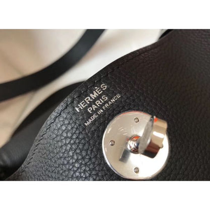 HERM Lindy 26cm Bag In Black Clemence Leather
