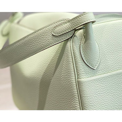 HERM Lindy 26cm Bag In Vert Fizz Clemence Leather GHW