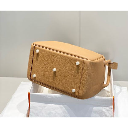 HERM Lindy 30cm Bag In Chai Clemence Leather GHW