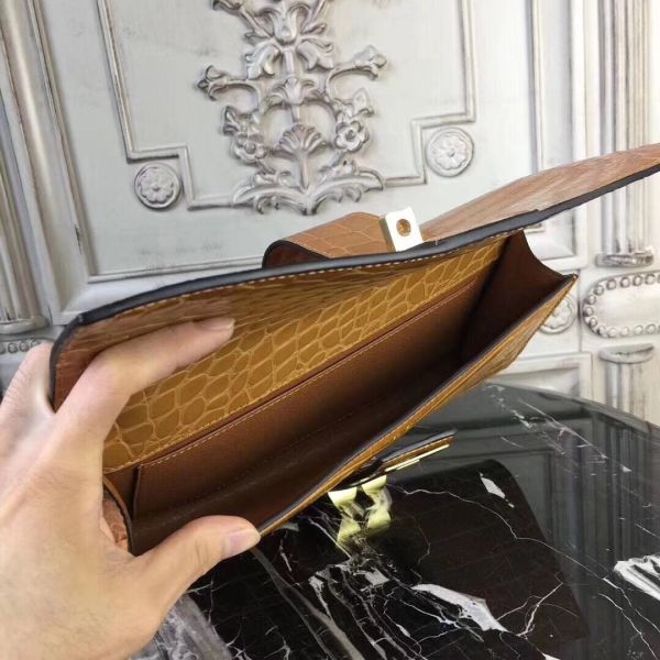 HERM Medor Clutch Bag In Camarel Crocodile Leather