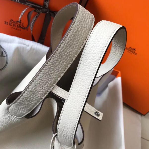 HERM Picotin Lock 18 Bag In Beton Clemence Leather