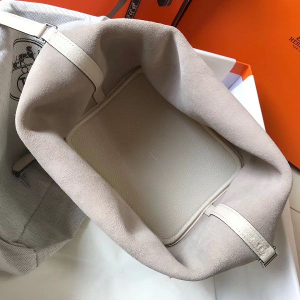 HERM Picotin Lock 18 Bag In Beton Clemence Leather