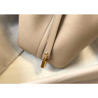 HERM Picotin Lock 18 Bag In Trench Clemence Leather